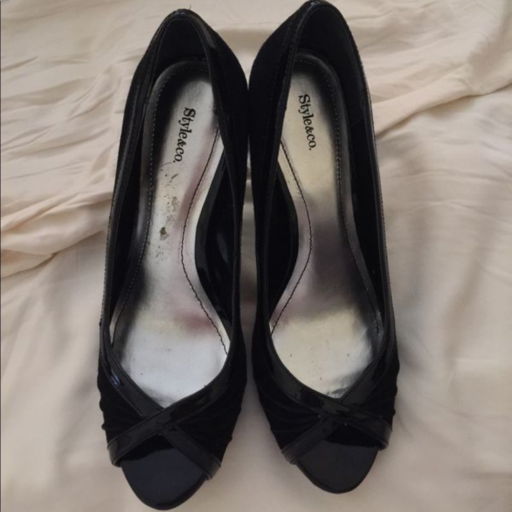Style and co. Black velvet heels